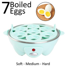 Brentwood TS-1045BL Electric 7 Egg Cooker with Auto Shut Off, Blue