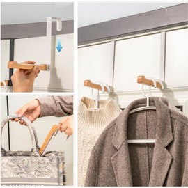 Taiyyi Door Hook, Folding Hook, Door Hanger, No Drilling, Door Coat Rack for Hanging, Door Hook, Inside (White)