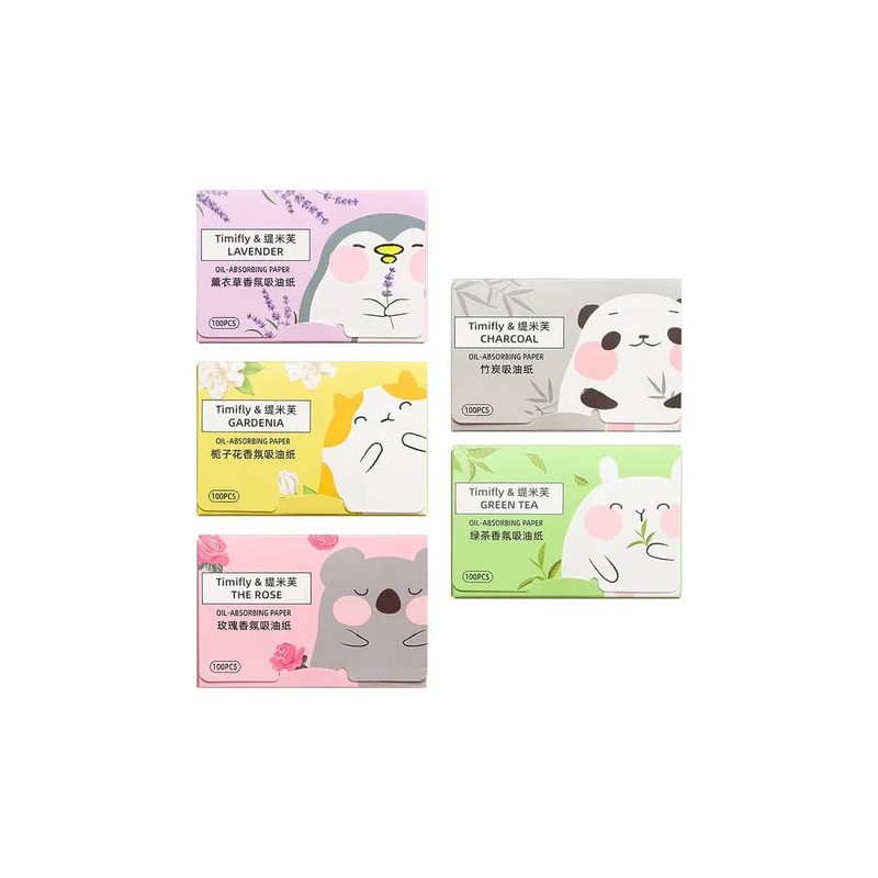 Papel Arroz Absorbente Grasa Facial Timifly Set 300 Hojas Lavanda