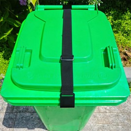 Metal Double Claw Trash Can Locks Strap Trash Can Lock for Animals Universal Trash Can Lid Lock Trash Bin Lock Adjustable Garbage Can Lid Locks Strap Trash Can Locks Strap