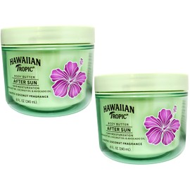 Hawaiian Tropic After Sun Body Butter, 12HR Moisturization, Exotic Coconut Fragrance, Shea Butter, Coconut Oil & Avocado Oil – 8 fl oz (Pack of 2)