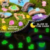 Qauyetm 120Pcs Glow in the Dark Mini Resin Animal Figures