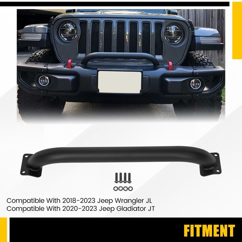 KUAFU 3-1/8 Inch Height Brush Guard Compatible With 2018-2023 Jeep