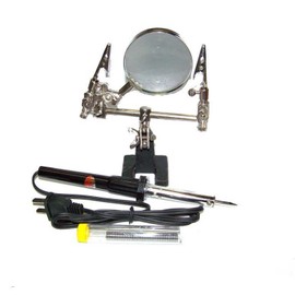 60w Soldering Iron And Helping Hand Magnifying Glass And Soldering Wire Tool Kit