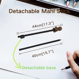 Detachable Mahl Stick (33″) with Clamp Base Stand for Steadying Painter Hand Adjustable Length, Hands-Free Artist Hand Rest for Painting, Anti-Smudge Support, Oil, Acrylic & Watercolor Painting Tool