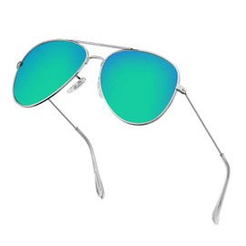 Polarized Aviator Sunglasses for Men Metal Mens Sunglasses Driving Unisex Classic Sun Glasses for Men/Women Green
