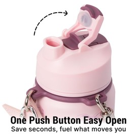 ChugJug Insulated Water Bottle 32 oz with Strap, Leak-Proof Stainless Steel Water Bottle with Flip Straw & Spout Lid, BPA-Free, Reusable Cute Metal Water Bottles for Women & Girls, Keeps Drinks Cold