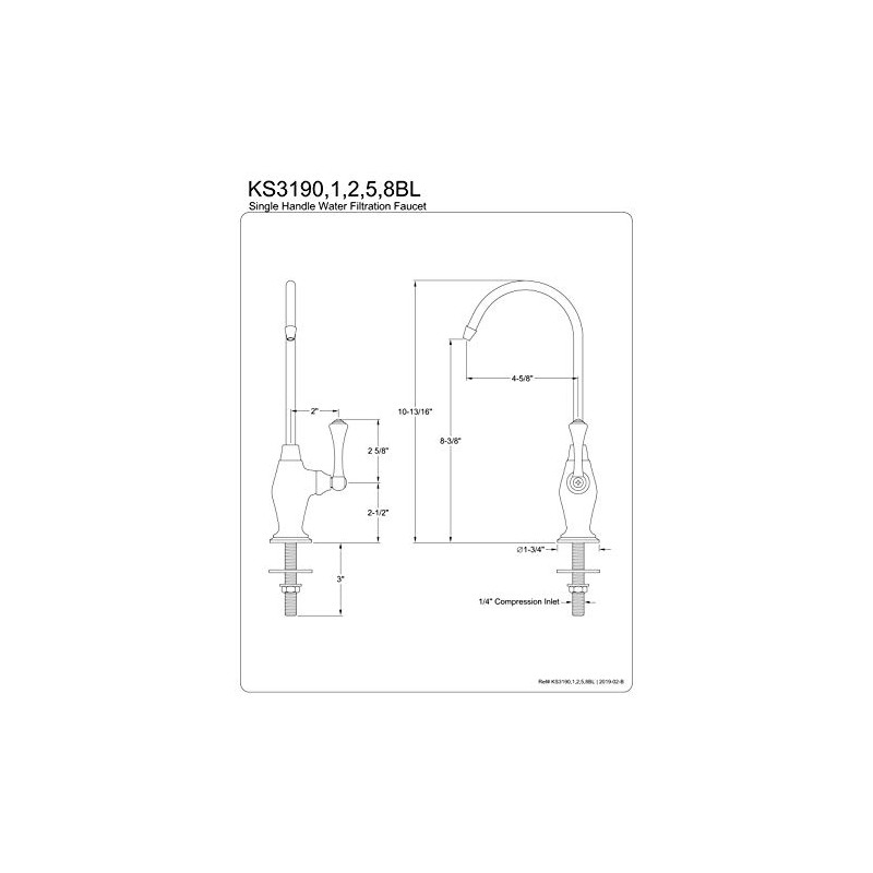 Kingston Brass Gourmetier KS3192BL Vintage Single Handle Water Filtration Faucet,