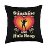 Sunshine And Hula Hoop Designs Hula Hoop Girl Throw Pillow,