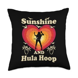 Sunshine And Hula Hoop Designs Hula Hoop Girl Throw Pillow, 18x18, Multicolor