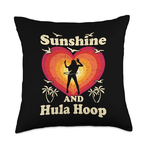 Sunshine And Hula Hoop Designs Hula Hoop Girl Throw Pillow,