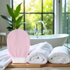 Galepromot Pink Body Scrubber Exfoliating Gloves Body Scrubber Dead Skin Remover Manual Exfoliating Gloves Bath Sponges Bathing Accessories