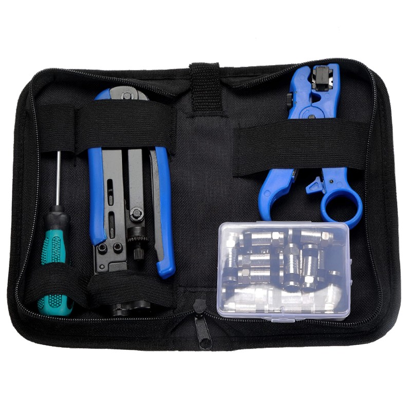 TLS.eagle Coax Cable Crimper Kit - Adjustable RG6 RG59 RG11