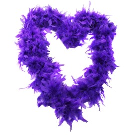 FEATHER BOA FANCY DRESS ACCESSORY - 71"/180 CM LONG 65G THICK HEN NIGHT ACCESSORY FANCY DRESS FLAPPER FEATHER BOAS IN 10 COLOURS 1920'S BURLESQUE FEATHERS (PURPLE)