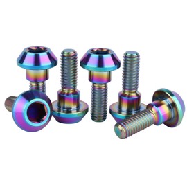 UHDFBDHF 6Pcs Titanium Screw Motorcycle Brake Disc Bolt M6 x 20mm for Suzuki Yamaha Brake Disc Bolt Screw (Ranibow)