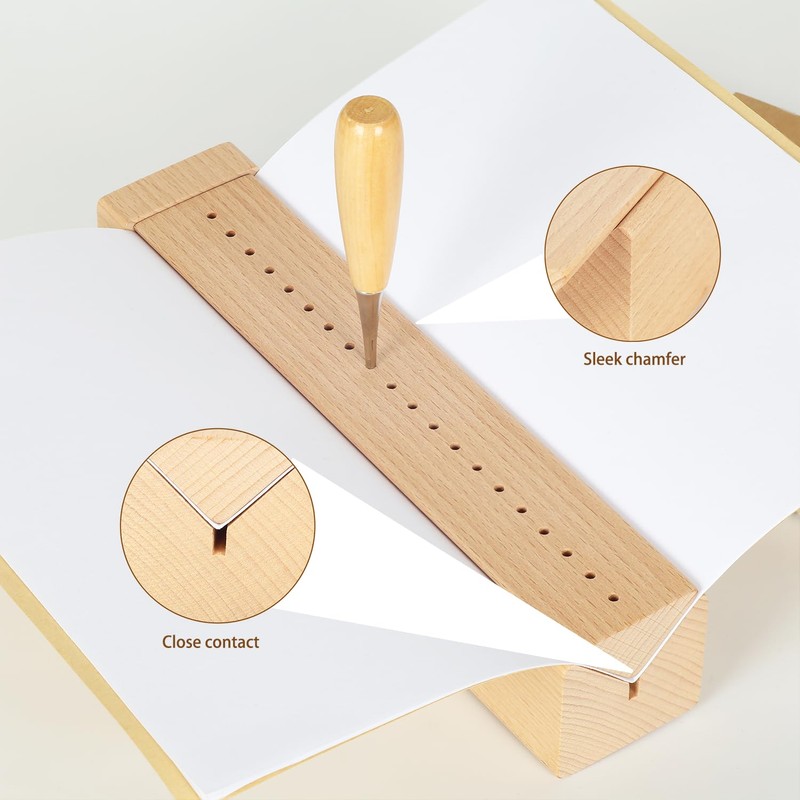 Beech Wood Book Binding Cradle with an Awl,Book Binding Kits