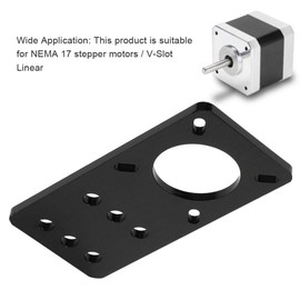 NEMA 17 Motor Mount Plate for NEMA 17 Stepper Motors/V-Slot Linear Anodized Aluminum Stepper Motor Mounting Plate 3D Printer Accessories(Black)