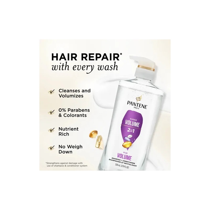 Pantenepro-v Shampoo + Acondicionador Volumen Diario 530 Ml