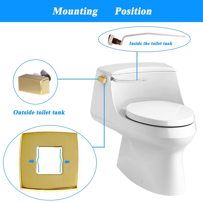 VALLVATER Toilet Flush Handle Replacement, Side Mount Toilet Tank Lever
