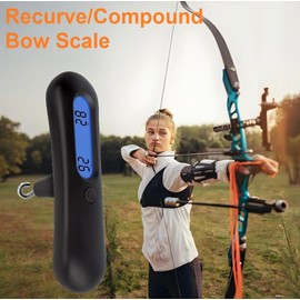 Archery Bow Scale 110LB/50KG for Recurve & Compound Bow Tuning, LCD Backlight Hanging Scale with Dual KG/LB HD Display, Portable Bow Tuning Tool for Outdoor Hunting