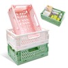 Vordpe Pack of 3 Folding Boxes, Plastic Folding Basket, Mini