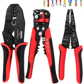 Wire Stripper and Crimping Tool and Wire Cutter, Wire Crimper, Cable Stripper, Wiring Tools, Self-Adjusting Wire Stripper Set for Stripping, Cutting and Crimping, for Heat Shrink Connectors