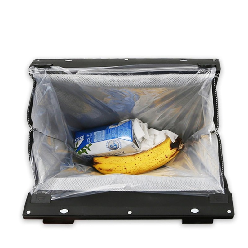 Bolsa de Basura Diseño Compacto Negro de Cuero Plegable para