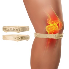 FORTEMOTUS Patellar Tendon Support Strap - Silicone Patella Knee Brace for Teenager, Youth, Women & Men - Knee Band for Tendonitis Jumpers Running Sports Basketball Volleyball, 2 Pcs, Beige, S&M