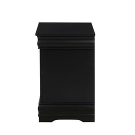Yardlio Nightstand - Louis Philippe Collection, Engineered Wood and Veneer, Brushed Nickel Hardware, Crown Molding Detail