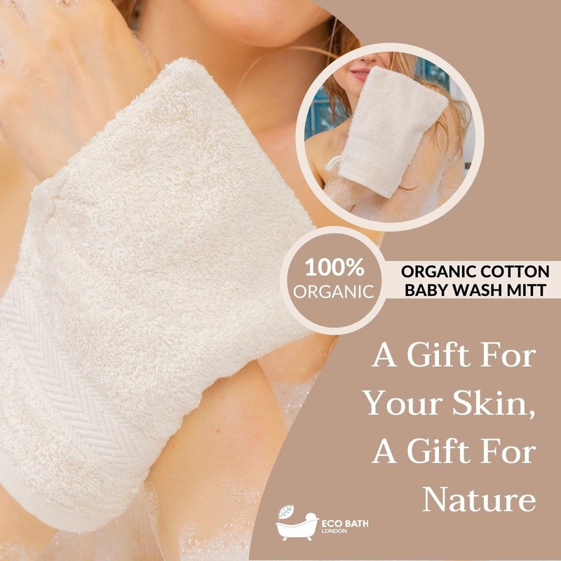 Eco Bath London Organic Cotton Bath Mitt - Pack of