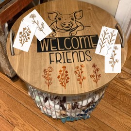 Botanical Flower Stencils for Crafts Small Wildflower Floral Paint Stencil for Painting on Wood Card Making, Tiny Nature Vine Herb Essential Art Stencils for Adults Kids Furniture Walls (50 flowers 2)