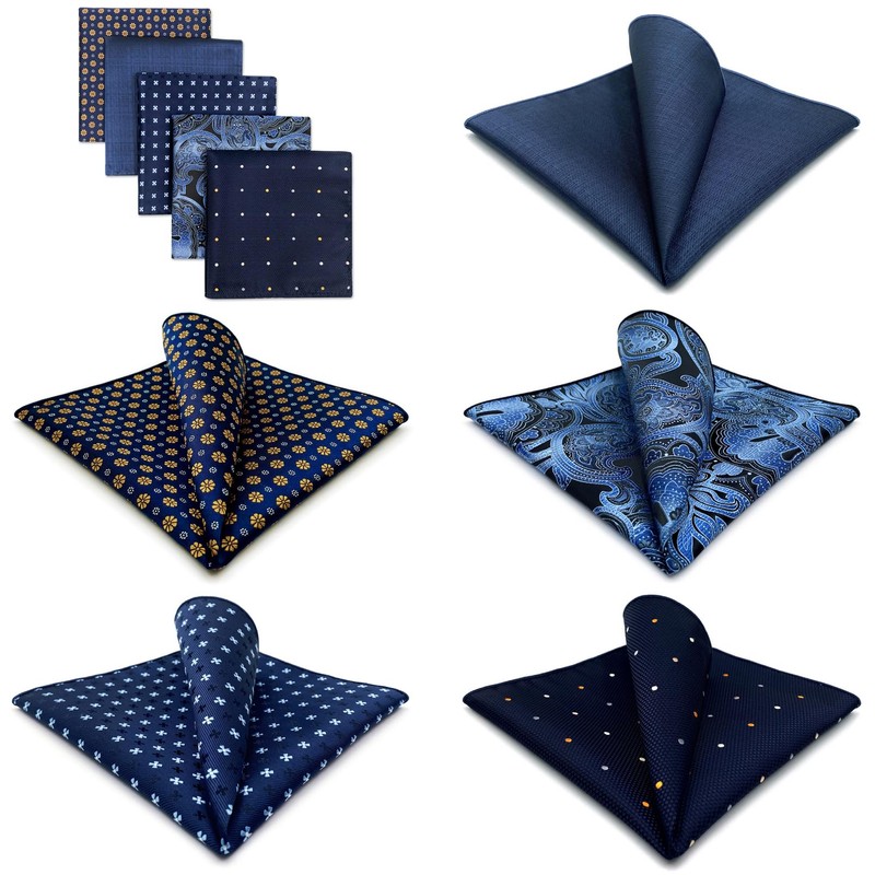 Shlax & Wing 5 Pcs Men's Pocket Square Set Business