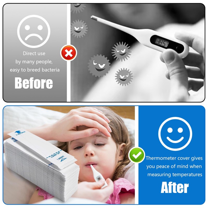Digital Thermometer Probe Covers, 200 Pcs Disposable Thermometer Covers, Universal
