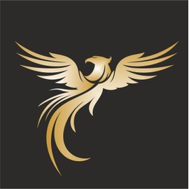 AMA SHOP Sticker Pre-spaced phoenix mod.3 color GOLD |Sticker for Helmet, Motorcycle, Camper,Boat | autoTuning |