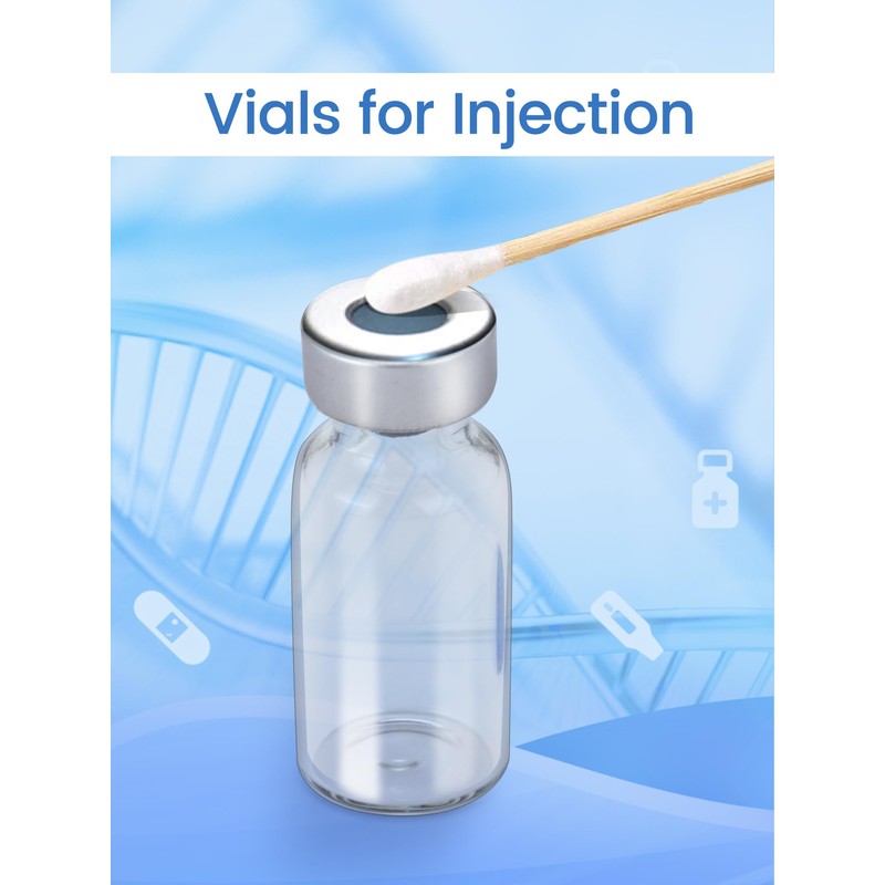 3ml Glass Vials for Injections, Self-Healing Injection Port, Empty Vials