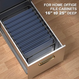 TOPCJ Legal/Letter Size Hanging File Folder Frame,Adjustable Length 16 to 25 inches,Heavy Duty Steel File Cabinet/Drawer Organizer Insert,Hanging Folder Holder for Desktop,12.598" W X 9.45" H,1 Pack