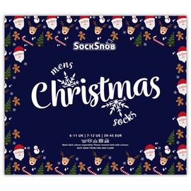 Mens Christmas Socks | Sock Snob | Novelty Colourful Stylish Funny Patterned Crew Xmas Socks (6-11, 6 Pack)