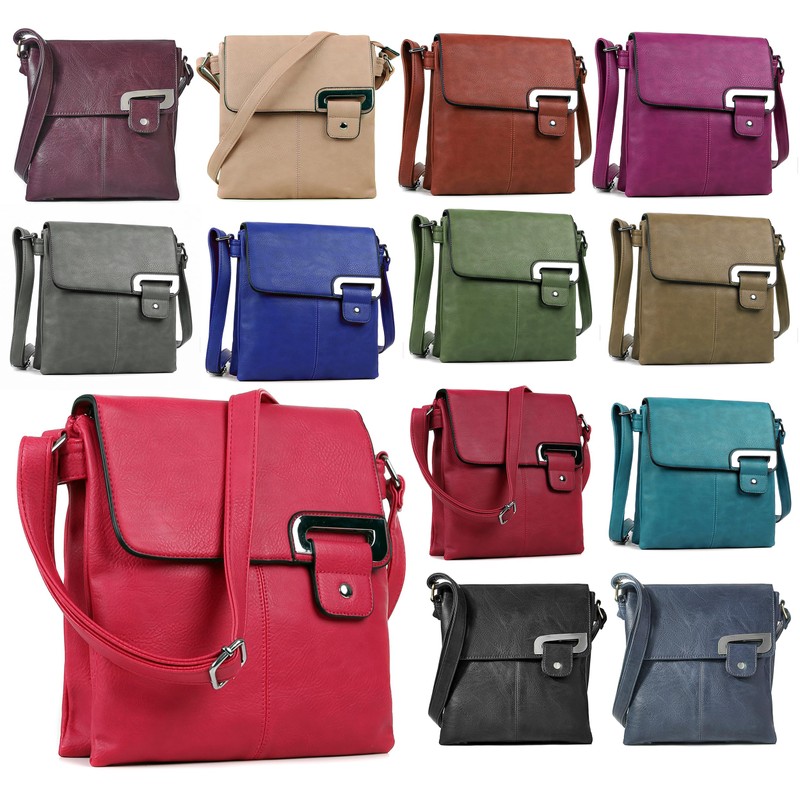 AOSSTA Women's Cross Body Shoulder Messenger Bag Multiple Slip and