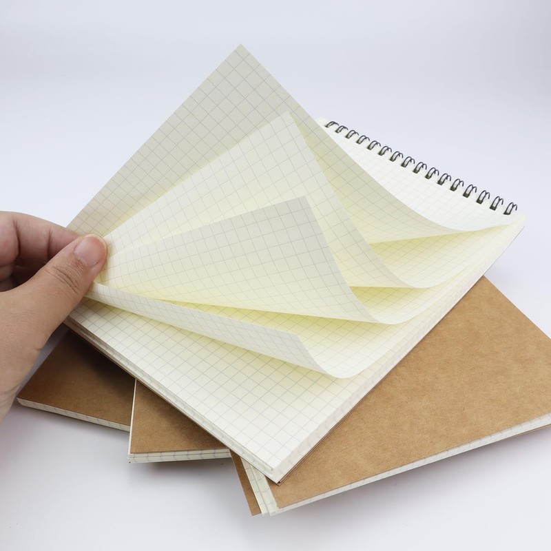 Aacehlh 4 Pack Graph Paper Notebook, A5 Top Wirebound Grid