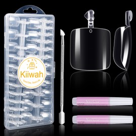 240pcs Artificial False Toenails, Clear French Acrylic Toenails Full Cover Toe Nail Tips with Box and Glue for Girls Women Nail Salons and Nail Art DIY