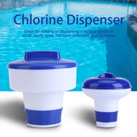 S/M Blue and White Swimming Pool Spa Floating Pool Dispenser Premium Floater Classic Design Chemical Chemical Holder for Tablets up(1#)