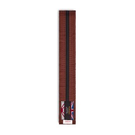 Playwell Martial Arts Cotton Coloured Belt With Black Stripe Grading Belt - (Karate, Judo Taekwondo) (Brown Belt with Black Stripe, 250cm)