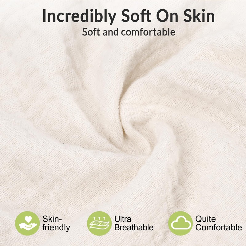 Wimist 10 Pack Baby Washcloths, Baby Muslin Washcloths, Baby Wash