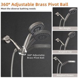 KAPHOME Shower Head Holder,All Metal Handheld Shower Head Holder,Adjustable Shower Arm Mount Bracket,Shower Head Bracket,Brushed Nickel,1G2MK-1