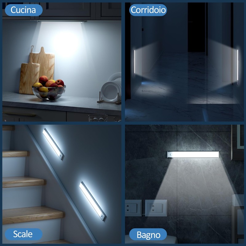 JEKEMORYE Cabinet Lighting – White 30 cm Pack of 2