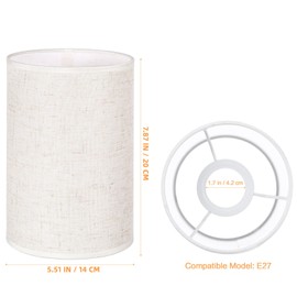 VANZACK Tall Drum Lamp Shade: Cylinder Linen Lamp Cover - Replacement Drum Lampshade Clip on Lamp Covers for Floor Light Home Bedside Decorations Beige
