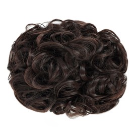 Yamel Chignon Hairpiece Curly Bun Scrunchie Extensions Medium Brown Synthetic Updo Combs in Messy Bun Hair Piece for Women