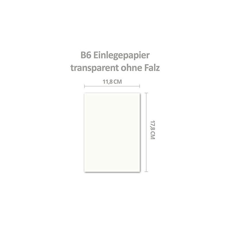 Gustav Neuser 50 x Unfolded Simple Insert Paper for B6