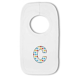 Blue Dotty Alphabet Letter C - Baby Pullover Bib