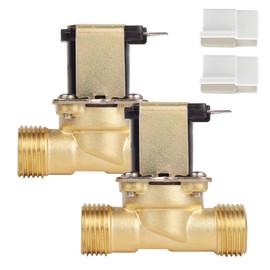 SWAWIS 1/2 Inch Solenoid Valve 230 V Brass Water Valve Electric Solenoid Valve Water with White Lid for Water Control, Pack of 2